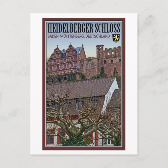 Heidelberg - Castle from Below Postcard (Front)