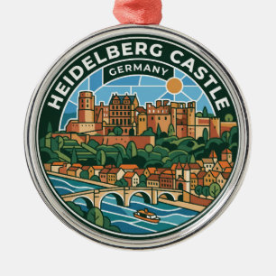 Heidelberg Castle Germany Metal Tree Decoration