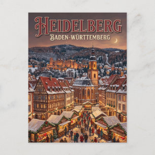 Heidelberg Christmas Market Germany Postcard