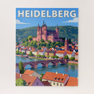 Heidelberg Germany Castle Old Town Travel Jigsaw Puzzle