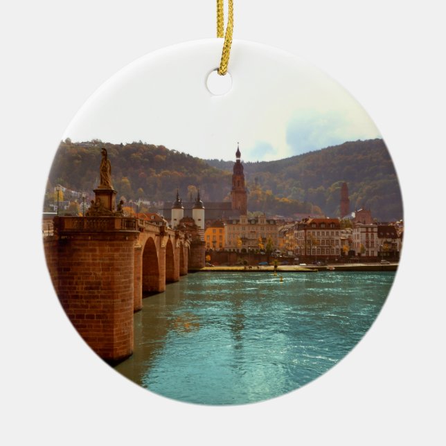 Heidelberg, Germany Ceramic Tree Decoration (Front)