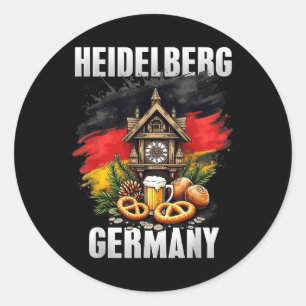 Heidelberg Germany Souvenir German Flag Travel Classic Round Sticker