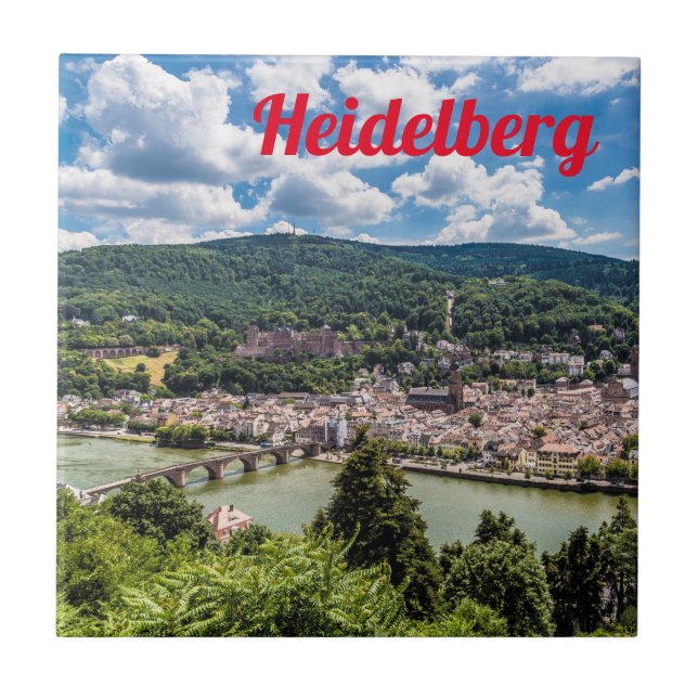 Heidelberg Neckar Panorama Germany Tile (Front)