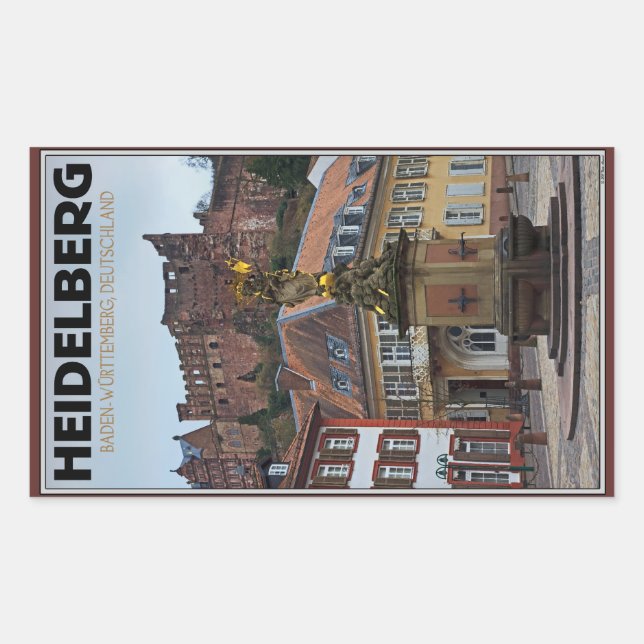 Heidelberg - Statue and Castle Rectangular Sticker (Front)