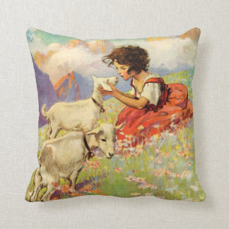 “Heidi and Her Goats” by Jessie Willcox Smith Cushion