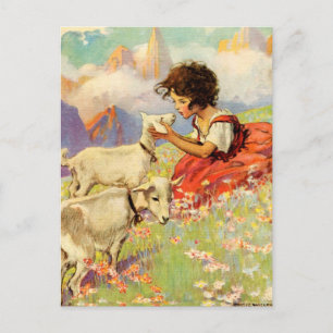 “Heidi and Her Goats” by Jessie Willcox Smith Postcard