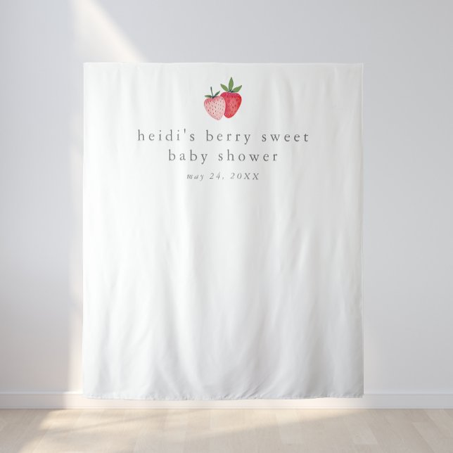 HEIDI Berry Sweet Strawberry Baby Shower Backdrop Tapestry (HEIDI Berry Sweet Strawberry Baby Shower Backdrop)
