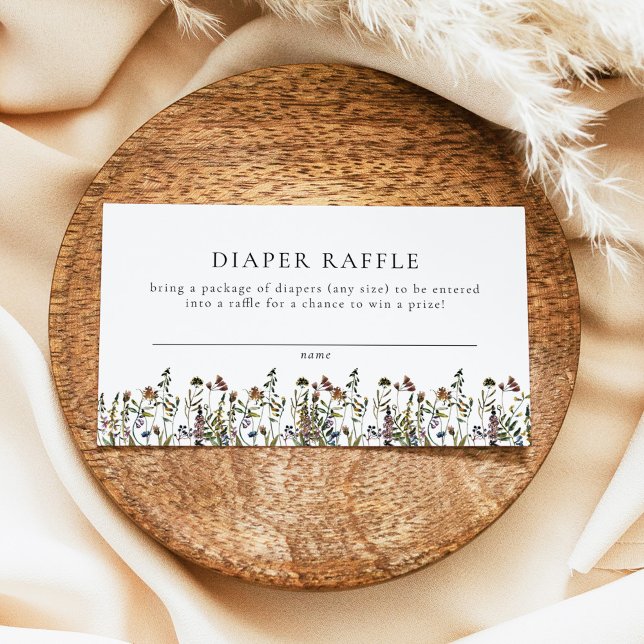 HEIDI Boho Wildflower Baby Shower Diaper Raffle Place Card (Creator Uploaded)