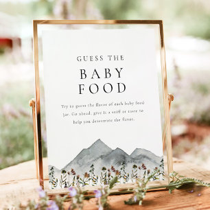 HEIDI Boho Wildflower Mountain Guess the Baby Food Poster