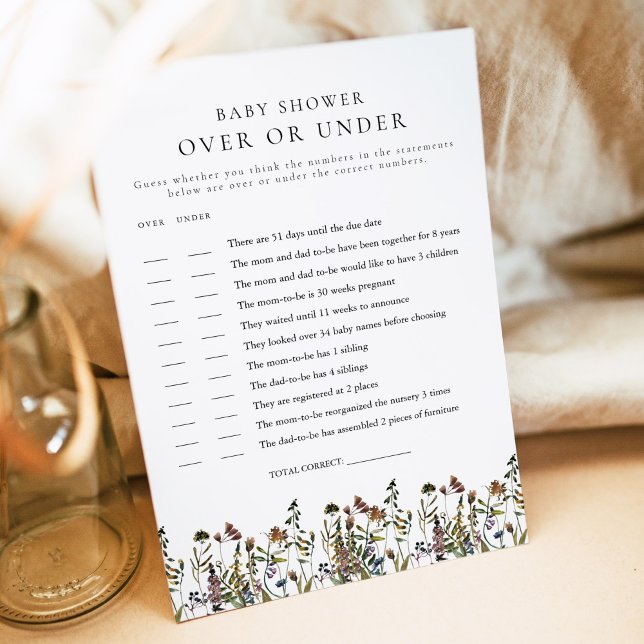 HEIDI Boho Wildflower Over or Under Baby Card (Creator Uploaded)