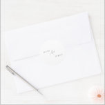 Heidi Contemporary Script Modern Elegant Wedding Classic Round Sticker<br><div class="desc">Elegant wedding stickers featuring your names in a serif font along with "And" in a contemporary script.</div>