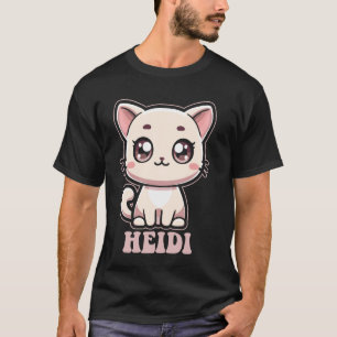 Heidi Cute Kitty Cat Design for Girls Name Heidi T-Shirt