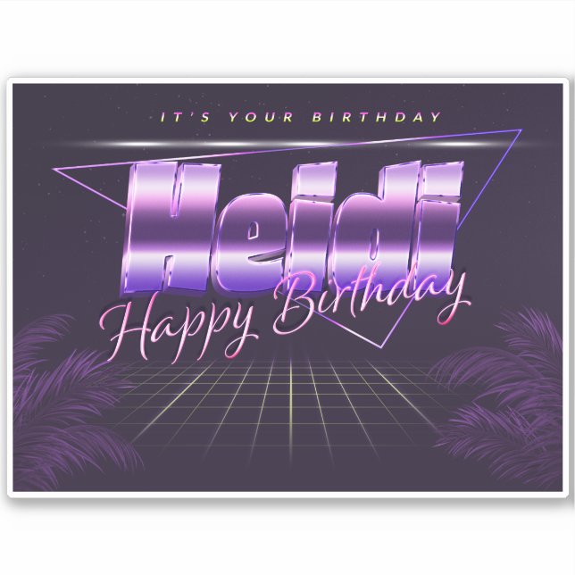 Heidi Name First name lila retro Sticker (Front)