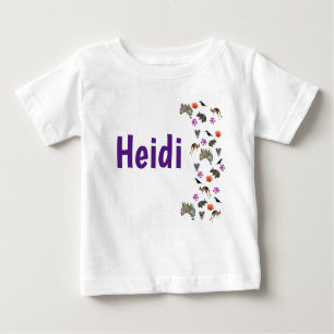Heidi, Name Logo With Australian Wildlife, Baby T-Shirt