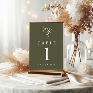 HEIDI Olive Green Wedding  Table Number