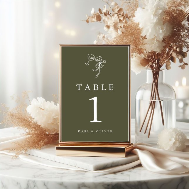 HEIDI Olive Green Wedding  Table Number (Creator Uploaded)