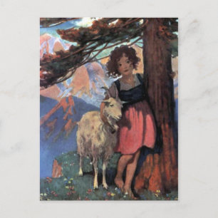 Heidi on a Mountain Top by Jessie Willcox Smith Postcard