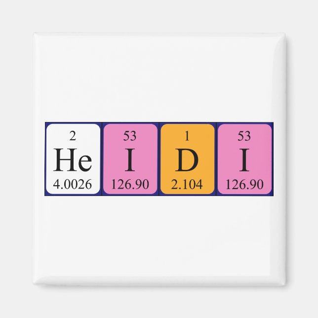 Heidi periodic table name magnet (Front)