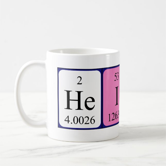 Heidi periodic table name mug (Left)