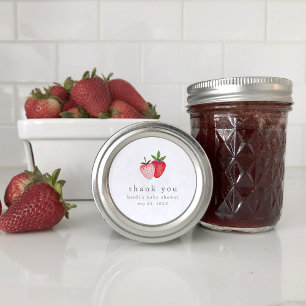 HEIDI Pink Strawberry Jam Baby Shower Thank You Classic Round Sticker