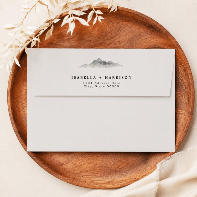 HEIDI Rustic Cream Mountain Wedding Invitation Envelope (Creator Uploaded)