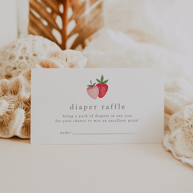 HEIDI Strawberry Girl Baby Shower Diaper Raffle Enclosure Card (HEIDI Strawberry Girl Baby Shower Diaper Raffle Enclosure Card)