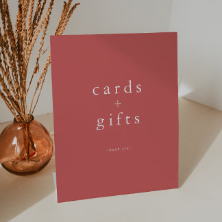 HEIDI Summer Red Unique Simple Cards and Gifts Pedestal Sign
