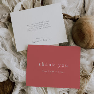 HEIDI Unique Red Summer Minimalist Modern Simple Thank You Card