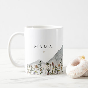 HEIDI Watercolor Wildflower Mountain Auntie Coffee Coffee Mug