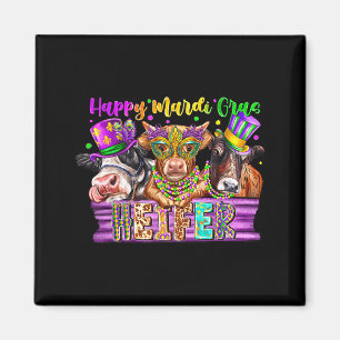 Heifer Cow Happy Mardi Gras For Men Women Kids Boy Magnet