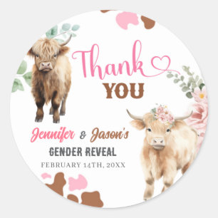 Heifer or Bull Cow Gender Reveal Favour Tags