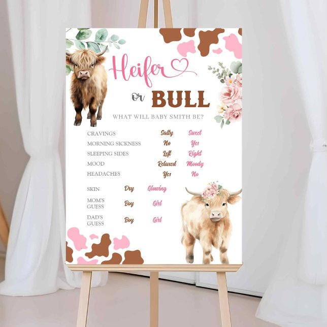 Heifer or Bull Cow Gender Reveal Old Wives Tales Poster (Creator Uploaded)