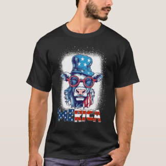 Heifer Patriotic Cow 4th of July Fireworks Moorica T-Shirt
