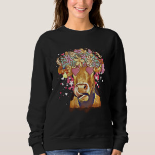 Heifer Valentines Day Western Highland Cow  3 Sweatshirt