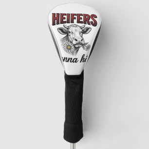 Heifers Gonna Hate Funny Cow Vintage Engraving Tee Golf Head Cover