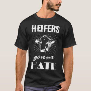 Heifers Gonna Hate With Cow Retro Vintage Graphic T-Shirt