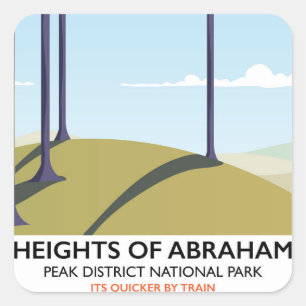 Heights of Abraham Peak District Rail poster Square Sticker