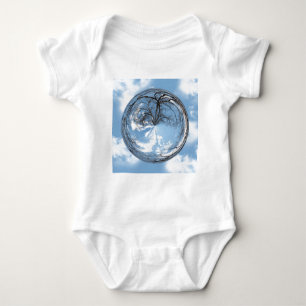 Heights of Heaven with  tree, clouds , sky, bubble Baby Bodysuit