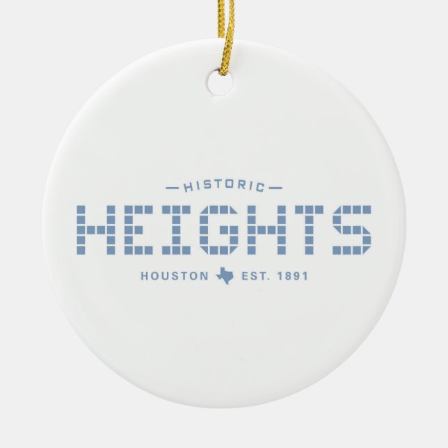 Heights Tile, Blue Tile, Houston Heights Ceramic Tree Decoration (Front)