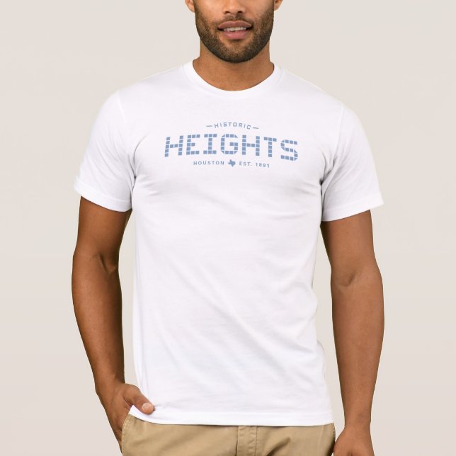 Heights Tile, Blue Tile, Houston Heights T-Shirt (Front)