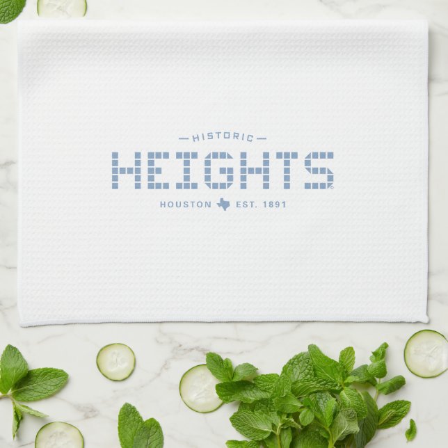 Heights Tile, Blue Tile, Houston Heights Tea Towel (Folded)