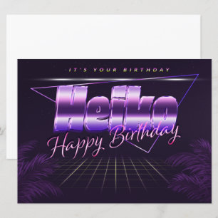 Heiko Name Vorname lila retro Karte Geburtstag Card