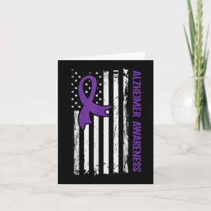 Heimer Awareness American Flag  Card