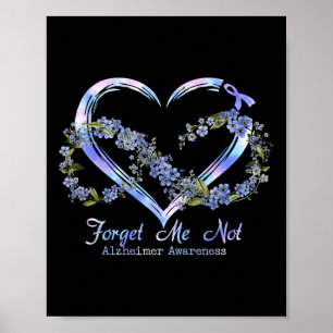 Heimer Awareness Forget Me Not Infinity Heart Poster