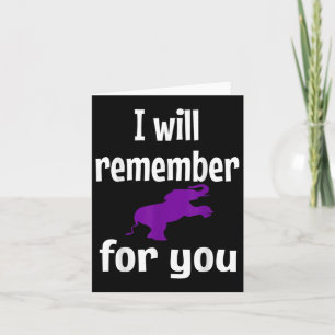 Heimer Awareness Purple Elephant Support Remember Card