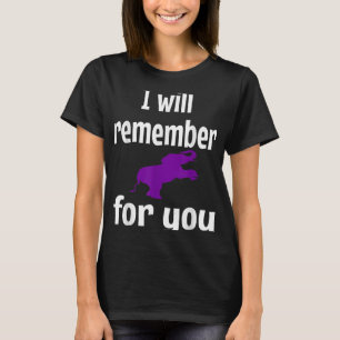 Heimer Awareness Purple Elephant Support Remember  T-Shirt