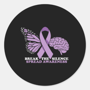 Heimerheimer And Mental Health Awareness Ribbon Classic Round Sticker