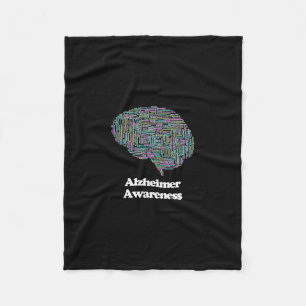 Heimerheimer Awareness Brain Dementia Word Cloud Fleece Blanket