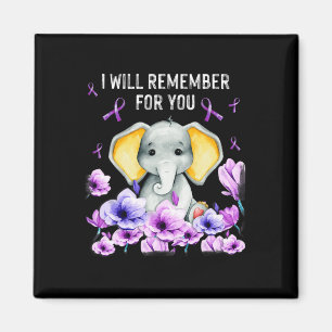 Heimerheimer Awareness Cute Elephant I Will Rememb Magnet