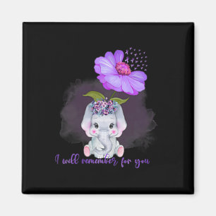 Heimerheimer Awareness Cute Elephant I'll Remember Magnet